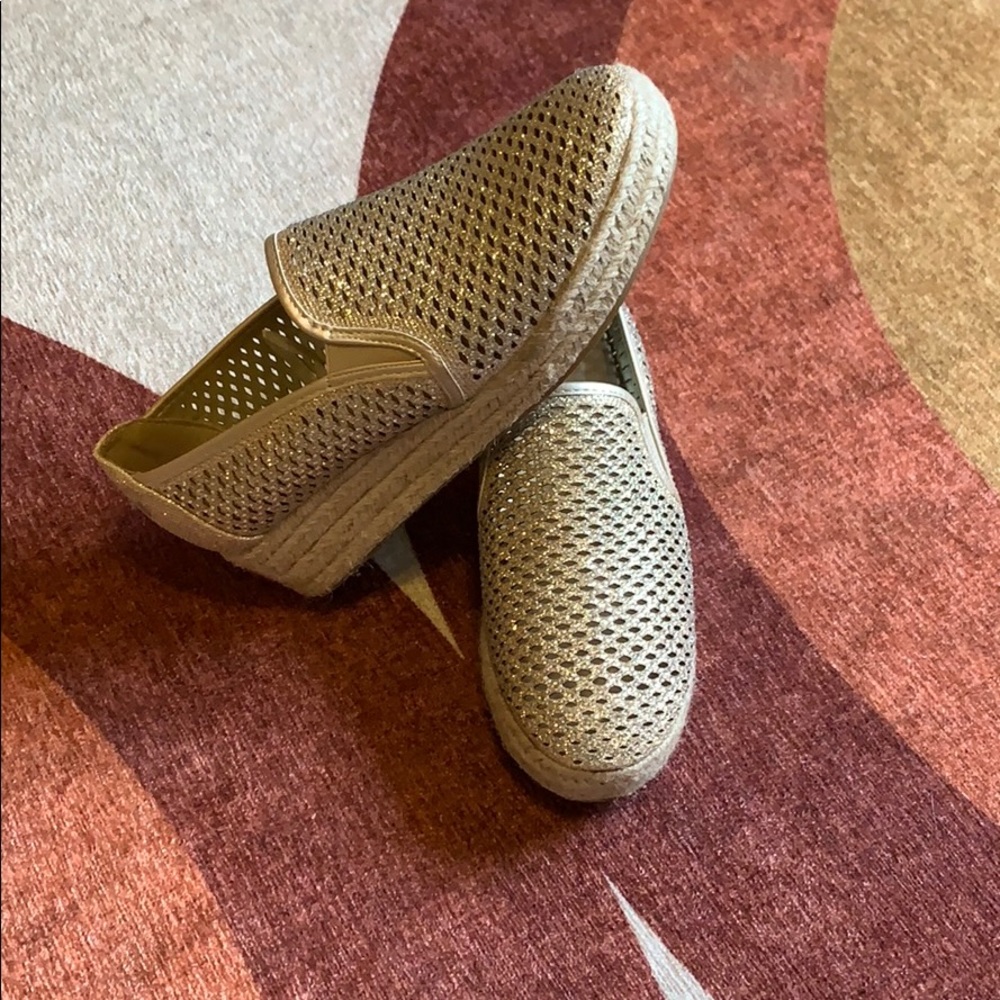 Gold Glitter wedge shoes Size 8.5